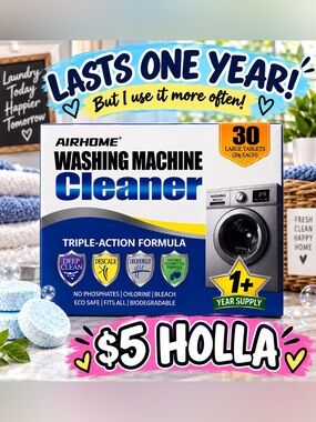1 year supply washing  Machine Cleaner Tablets -30 count